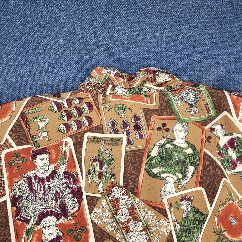 Sophisticates by Pendleton Playing Card Print Blouse Brown Green Vintage Size 10 - Picture 12 of 14